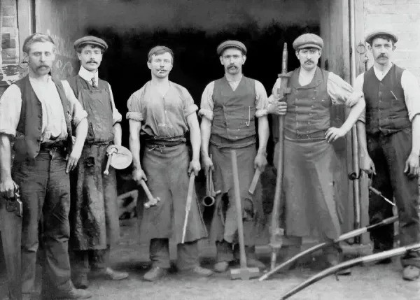 old photo of American blacksmiths