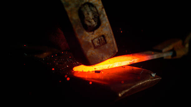 a drop forged knife being made