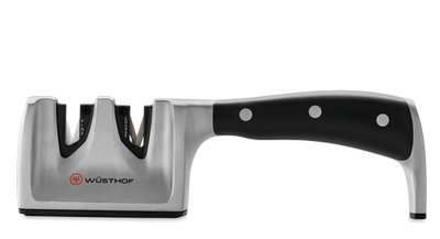 a pull through knife sharpener with various grit slots